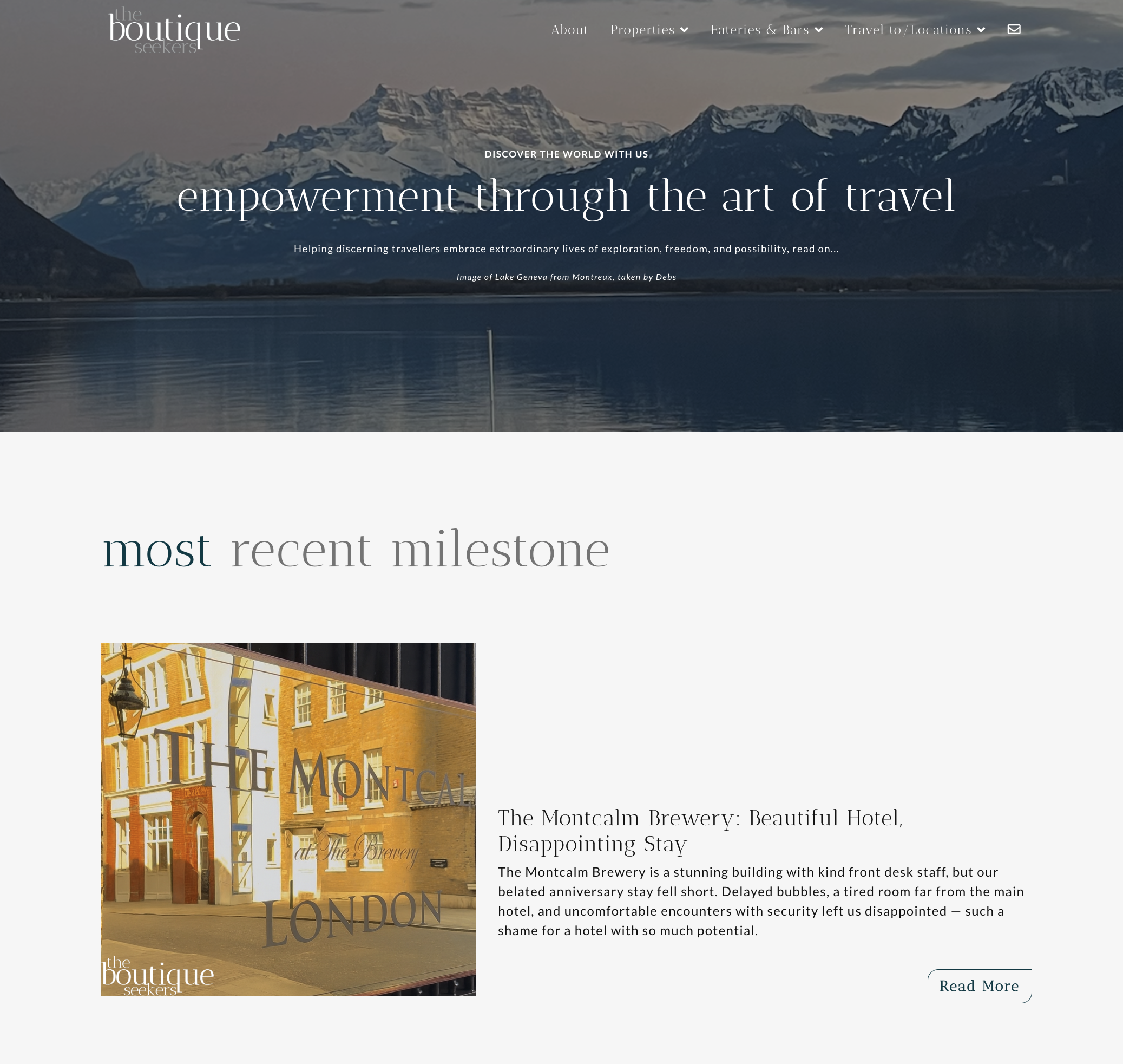 The Boutique Seekers luxury travel website designed and developed by WA Designs.
